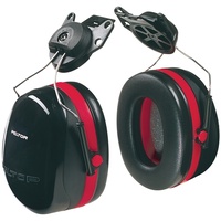 3M H10P3E Earmuff Set Class 5 (Petzl Helmet Mount, Black & Red)