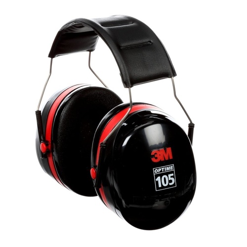 3M H10A Ear Muff Set Class 5 (Headband, Black & Red)