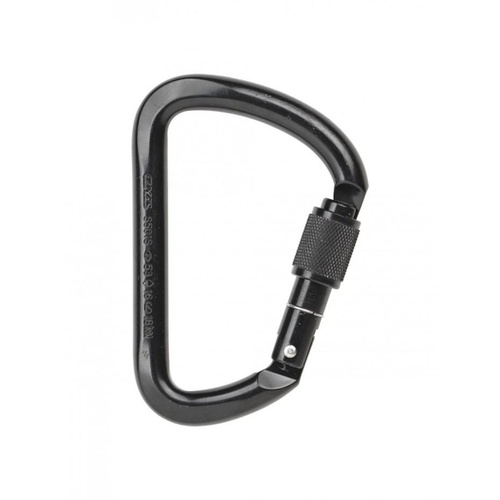 Axis Steel Wide D Screw-Gate Carabiner - Black