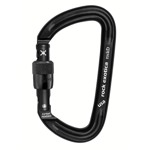 Rock Exotica rockD Screw-Lock Carabiner - Black