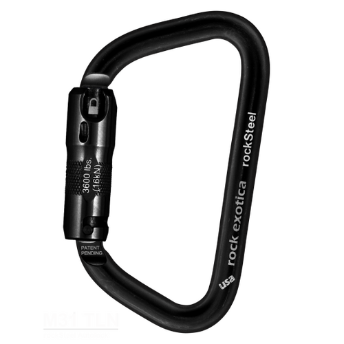 Rock Exotica RockSteel Auto-Lock Carabiner- Black