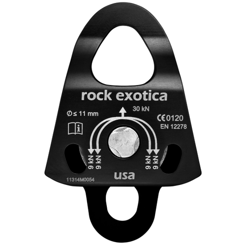 Rock Exotica Mini Machined 1.1" Pulley Double Sheave- Black