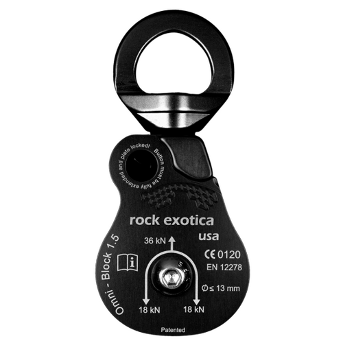 Rock Exotica Omni-Block 1.5" Single Sheave- Black