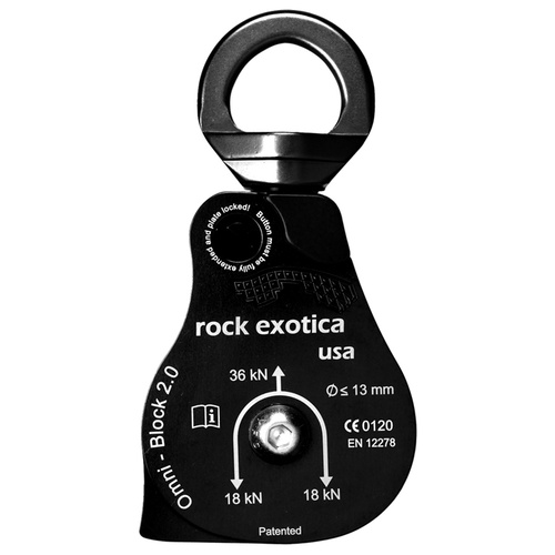 Rock Exotica 2.0" Omni-Block - Single Sheave - Black