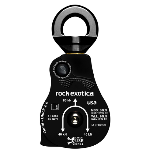 Rock Exotica 2.6" Omni-Block - Single Sheave - Black